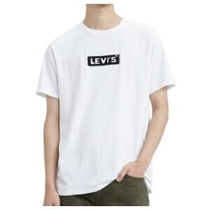 Levi's Mens Limited Collection Chenille Logo Boxtab T-Shirt White Medium